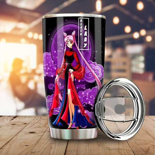 Black Lady Tumbler Cup Custom Sailor Moon Anime Car Interior Accessories - Gearcarcover - 1