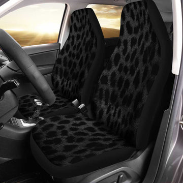 Black Leopard Print Car Seat Covers Print Custom Animal Car Accessories - Gearcarcover - 1