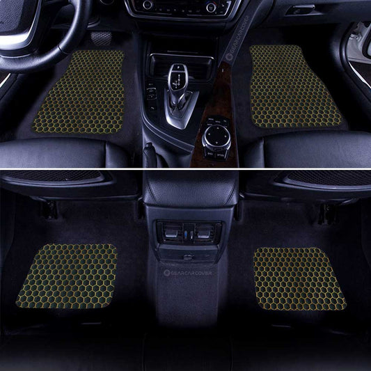 Black Pattern Car Floor Mats Custom Honeycomb Background Car Accessories - Gearcarcover - 2