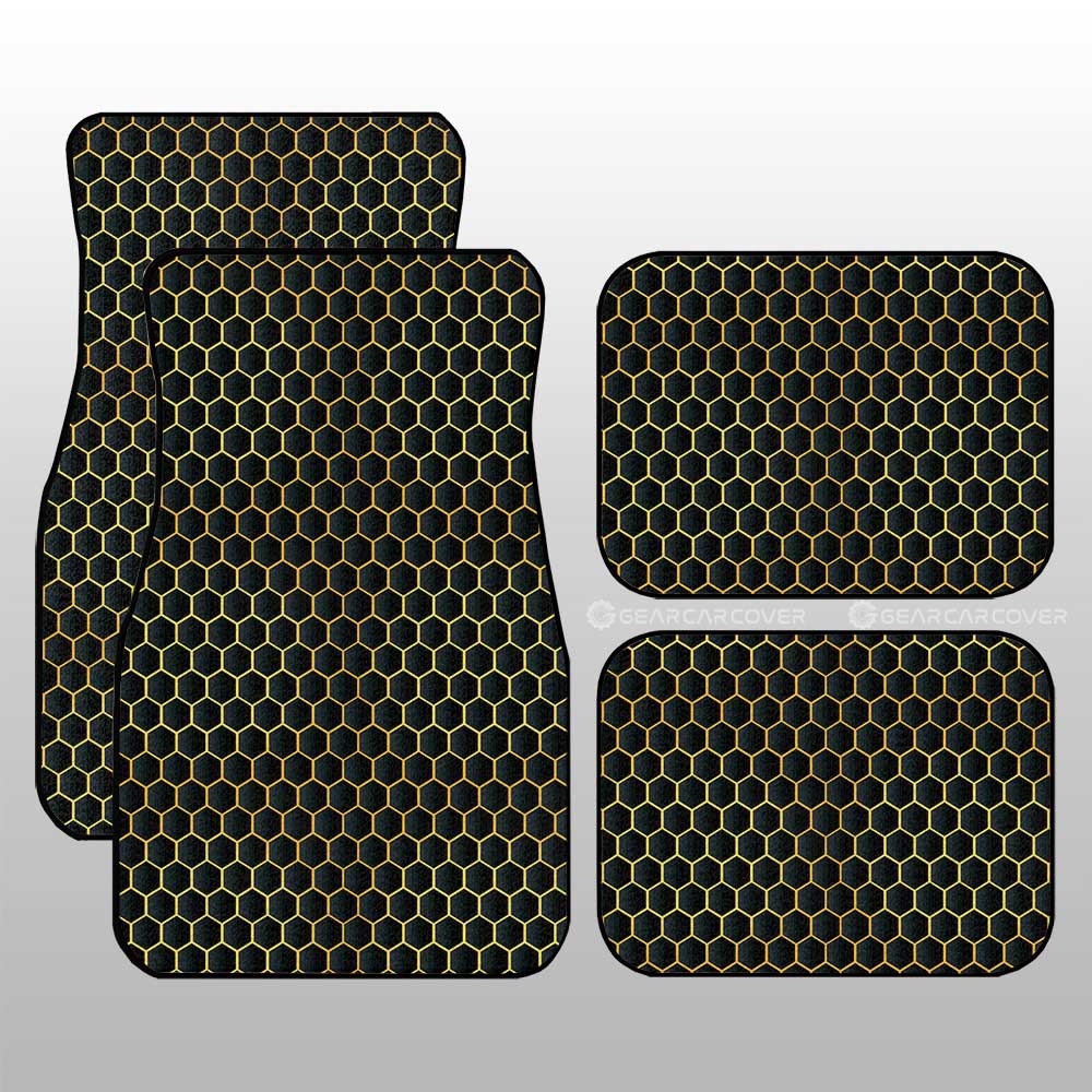 Black Pattern Car Floor Mats Custom Honeycomb Background Car Accessories - Gearcarcover - 3
