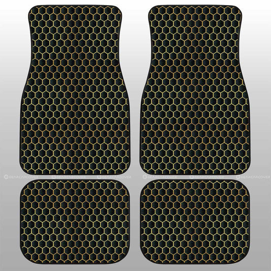 Black Pattern Car Floor Mats Custom Honeycomb Background Car Accessories - Gearcarcover - 1