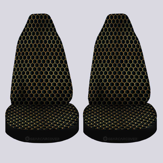 Black Pattern Car Seat Covers Custom Honeycomb Background Car Accessories - Gearcarcover - 2