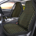 Black Pattern Car Seat Covers Custom Honeycomb Background Car Accessories - Gearcarcover - 4