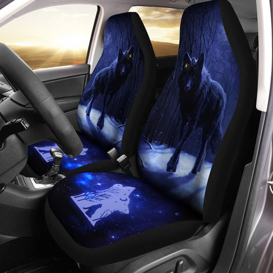 Black Wolf Car Seat Covers Custom Car Interior Accessories - Gearcarcover - 2
