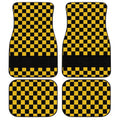 Black Yellow Checkered Personalized Car Floor Mats - Gearcarcover - 5