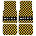 Black Yellow Checkered Personalized Car Floor Mats - Gearcarcover - 1