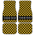Black Yellow Checkered Personalized Car Floor Mats - Gearcarcover - 1