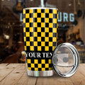 Black Yellow Checkered Personalized Tumbler Cup Stainless Steel Vacuum Insulated 20oz - Gearcarcover - 2