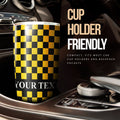 Black Yellow Checkered Personalized Tumbler Cup Stainless Steel Vacuum Insulated 20oz - Gearcarcover - 3