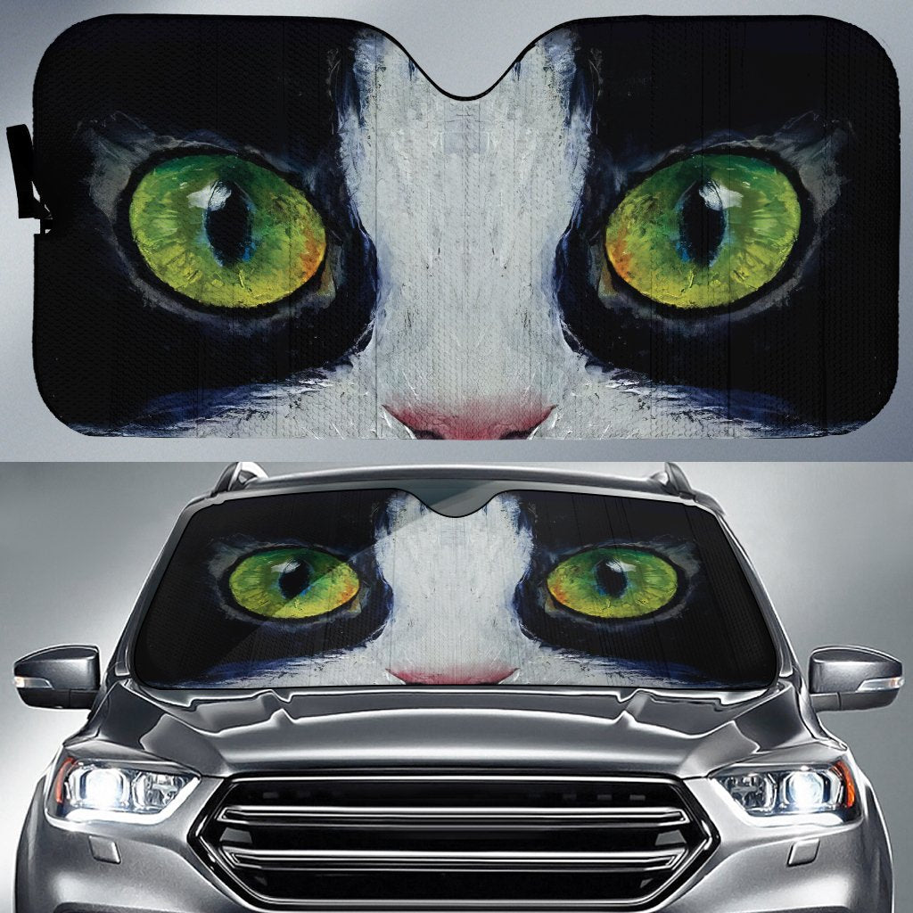 Black and White Cat Eyes Car Sunshade Custom Car Accessories - Gearcarcover - 1