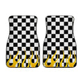 Black and White Checker Frame Car Floor Mats - Gearcarcover - 2