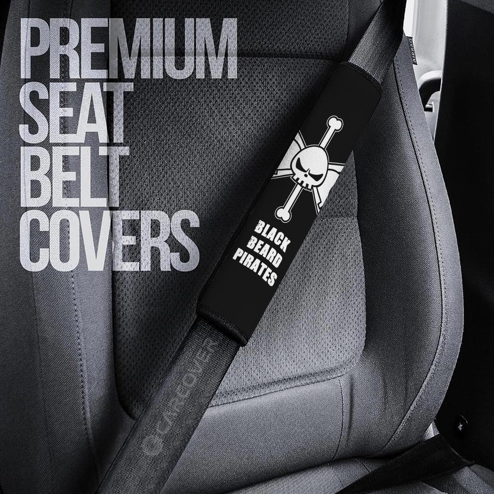 Blackbeard Flag Seat Belt Covers Custom One Piece Anime Car Accessories - Gearcarcover - 3
