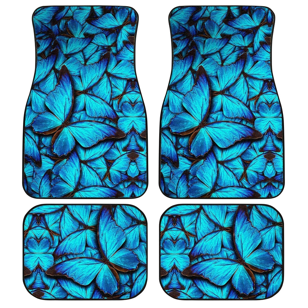 Blue Butterfly Car Floor Mats Custom Cool Car Accessories - Gearcarcover - 1