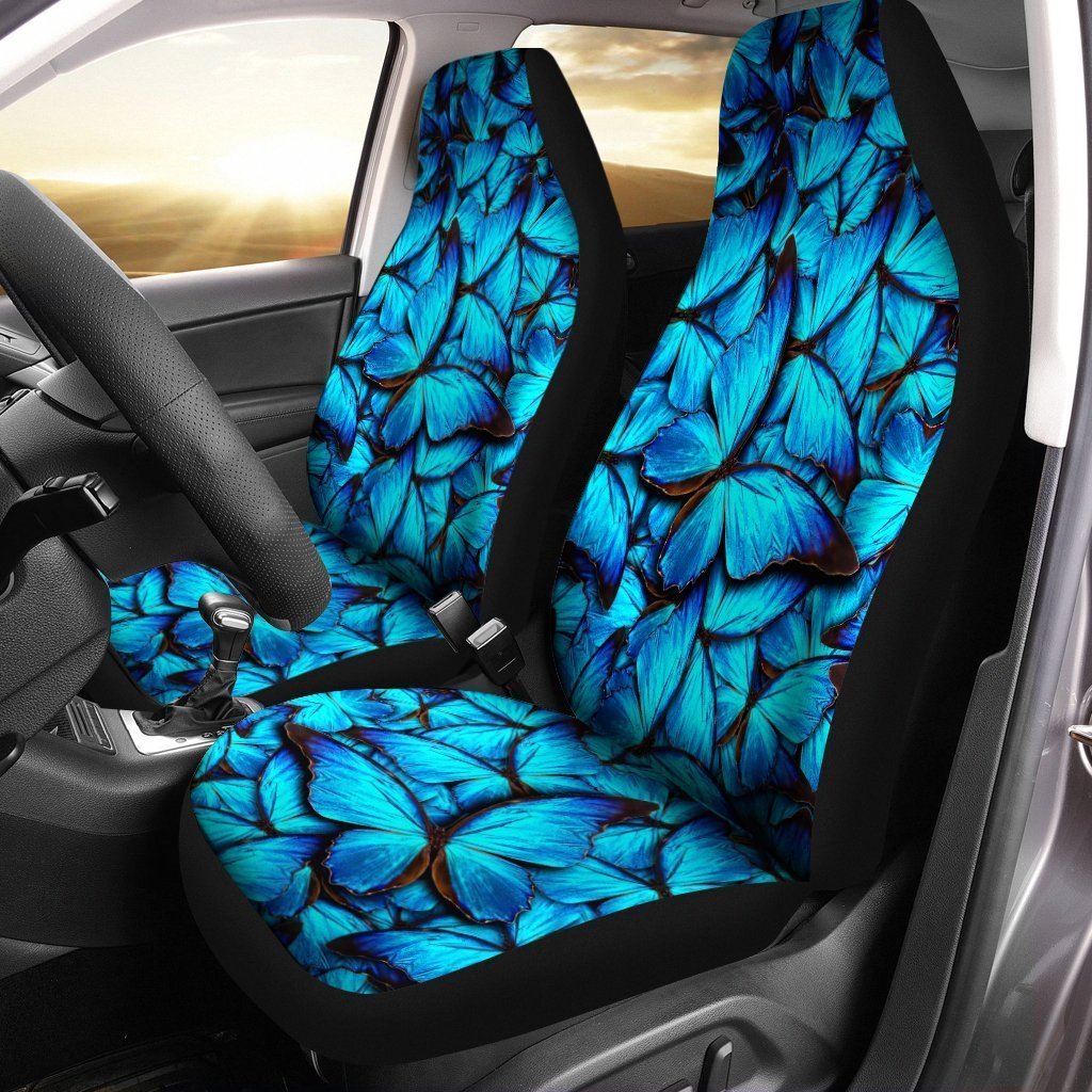 Blue Butterfly Car Seat Covers Custom Cool Car Accessories - Gearcarcover - 2