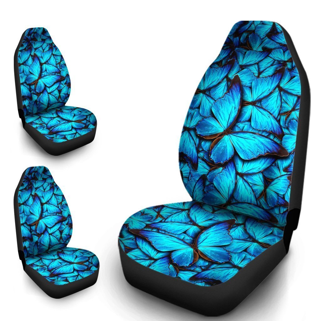 Blue Butterfly Car Seat Covers Custom Cool Car Accessories - Gearcarcover - 1