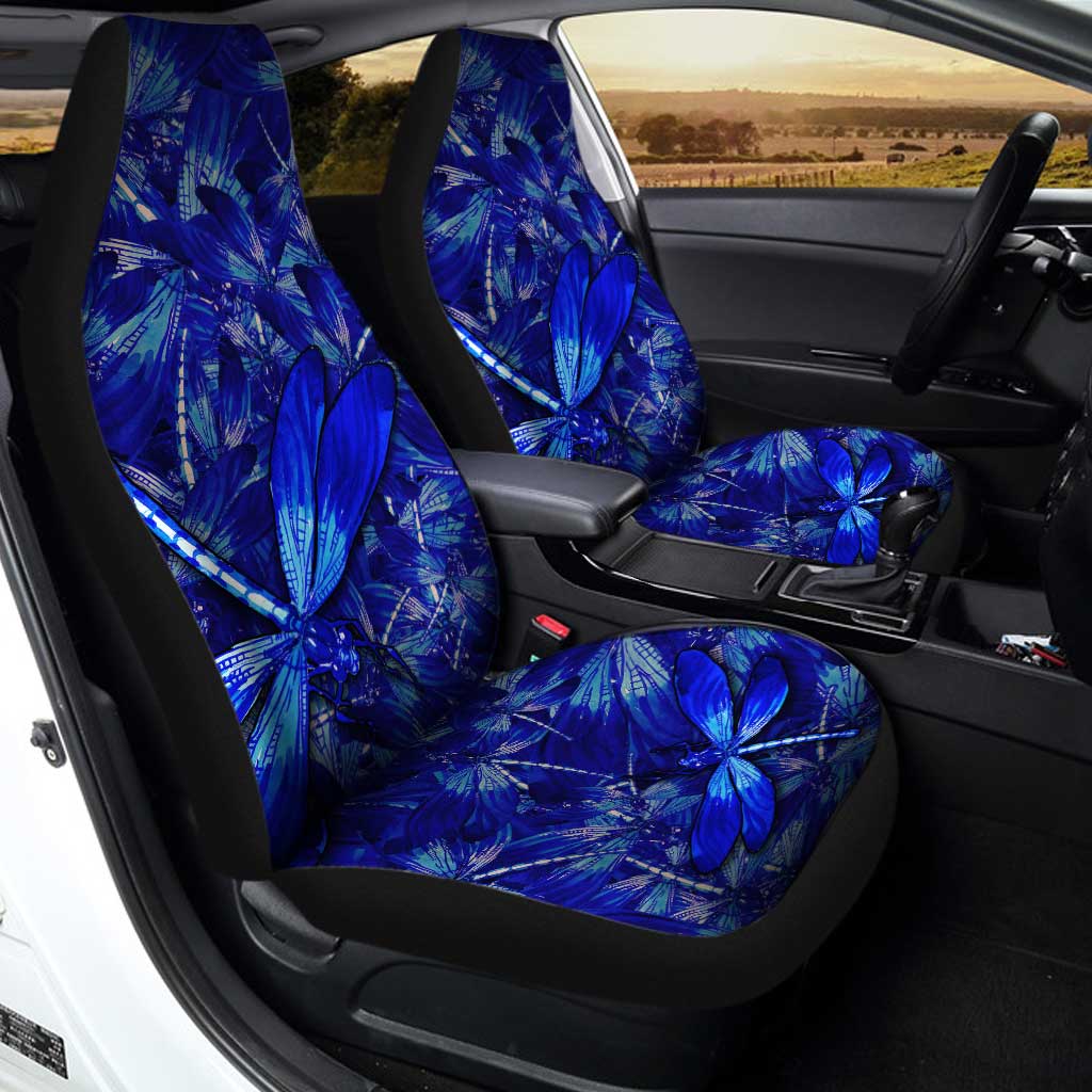 Blue Dragonfly Car Seat Covers Custom Colorful Car Accessories - Gearcarcover - 2