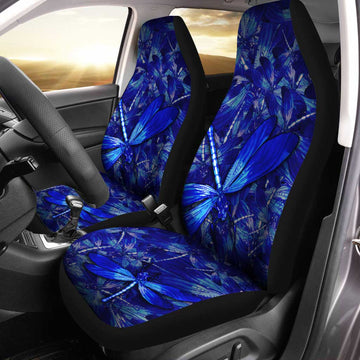 Blue Dragonfly Car Seat Covers Custom Colorful Car Accessories - Gearcarcover - 1