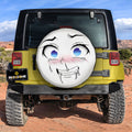Blue Eyes Waifu Girl Face Spare Tire Covers Custom Ahegao Style Car Accessories - Gearcarcover - 3