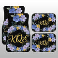 Blue Flowers Car Floor Mats Custom Personalized Name Car Accessories - Gearcarcover - 3