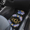 Blue Flowers Car Floor Mats Custom Personalized Name Car Accessories - Gearcarcover - 4