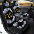 Blue Flowers Car Seat Covers Custom Personalized Name Car Accessories - Gearcarcover - 3