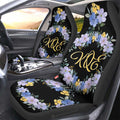 Blue Flowers Car Seat Covers Custom Personalized Name Car Accessories - Gearcarcover - 4