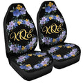 Blue Flowers Car Seat Covers Custom Personalized Name Car Accessories - Gearcarcover - 1