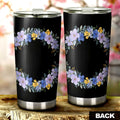 Blue Flowers Tumbler Cup Custom Personalized Name Car Interior Accessories - Gearcarcover - 3