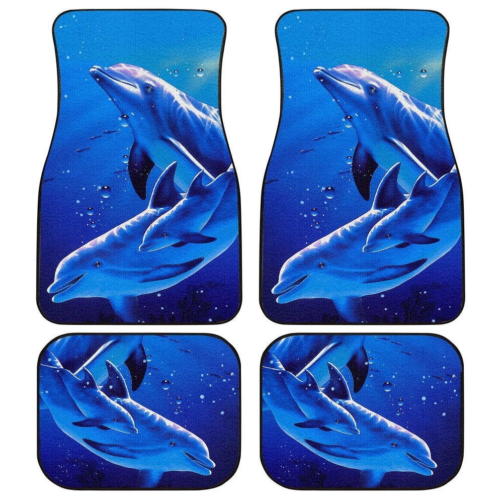 Blue Ocean Dolphin Car Floor Mats Custom Dolphin Car Accessories - Gearcarcover - 1