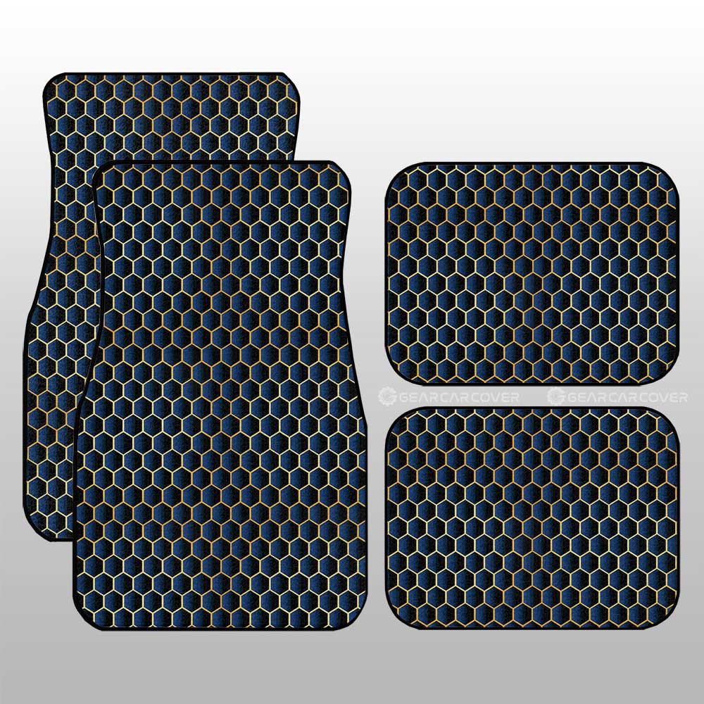 Blue Pattern Car Floor Mats Custom Honeycomb Background Car Accessories - Gearcarcover - 3