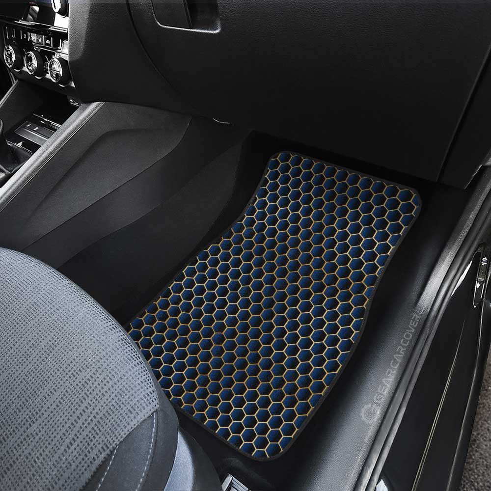Blue Pattern Car Floor Mats Custom Honeycomb Background Car Accessories - Gearcarcover - 4