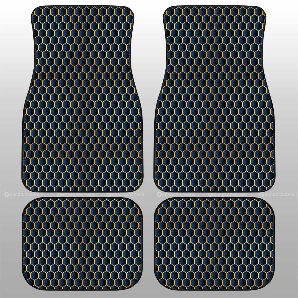 Blue Pattern Car Floor Mats Custom Honeycomb Background Car Accessories - Gearcarcover - 1