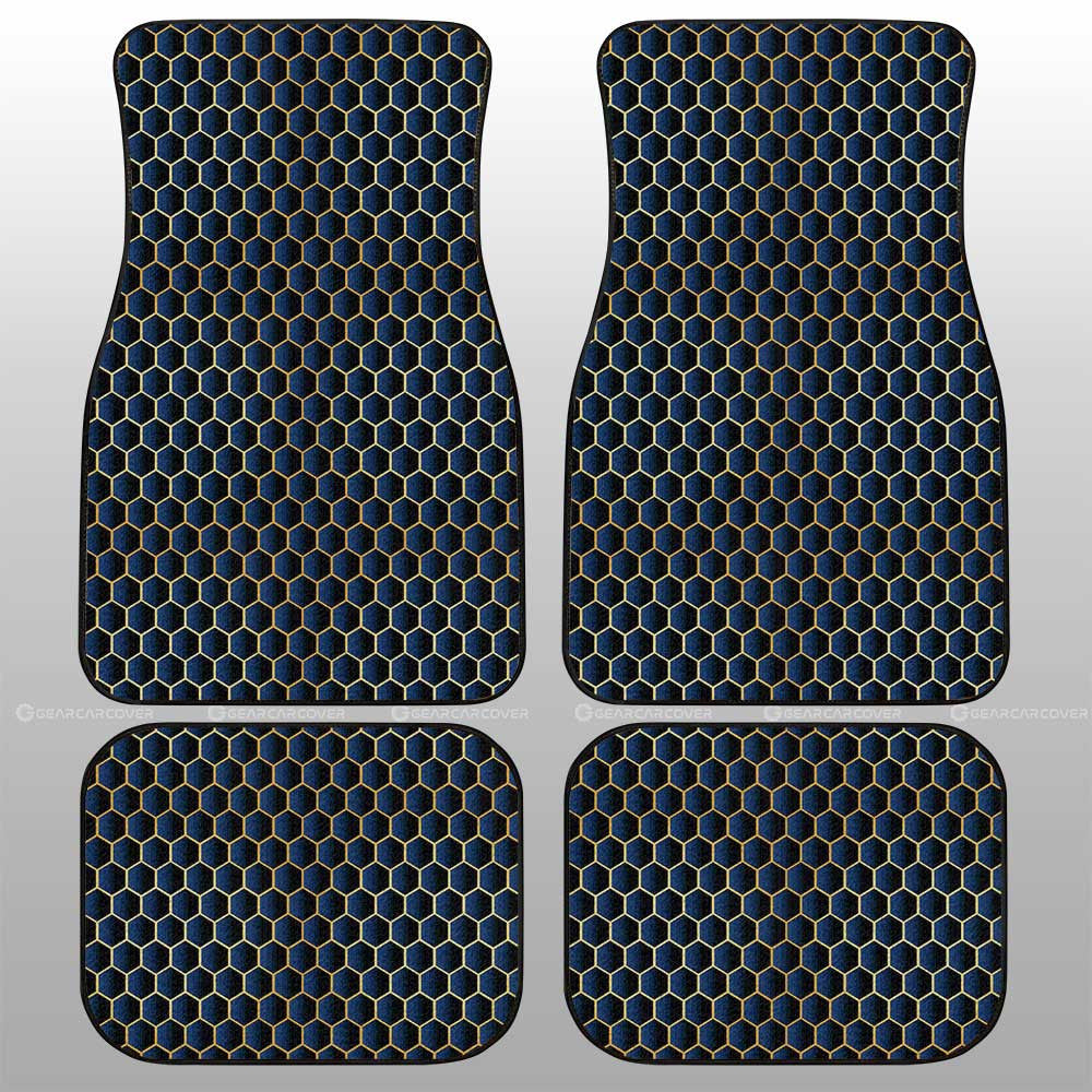 Blue Pattern Car Floor Mats Custom Honeycomb Background Car Accessories - Gearcarcover - 1