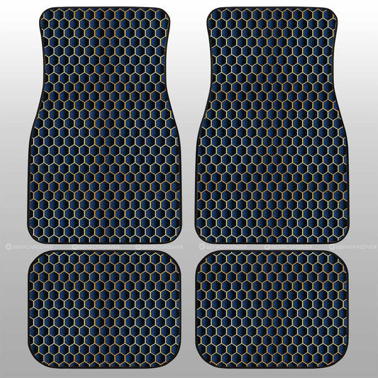 Blue Pattern Car Floor Mats Custom Honeycomb Background Car Accessories - Gearcarcover - 1