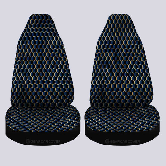 Blue Pattern Car Seat Covers Custom Honeycomb Background Car Accessories - Gearcarcover - 2