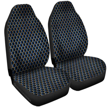 Blue Pattern Car Seat Covers Custom Honeycomb Background Car Accessories - Gearcarcover - 1