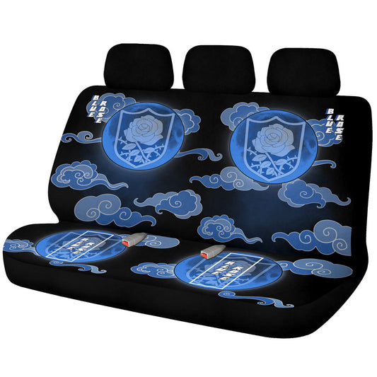 Blue Rose Car Back Seat Covers Custom Black Clover Anime Car Accessories - Gearcarcover - 1