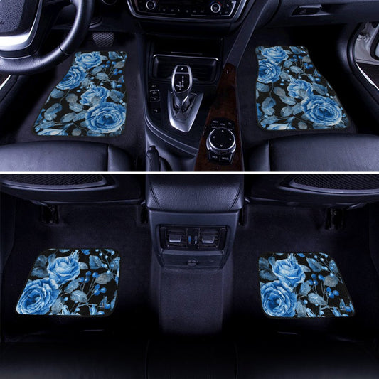 Blue Rose Car Floor Mats Custom Flower Car Accessories - Gearcarcover - 2