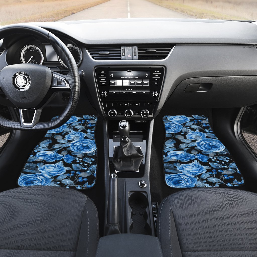 Blue Rose Car Floor Mats Custom Flower Car Accessories - Gearcarcover - 3