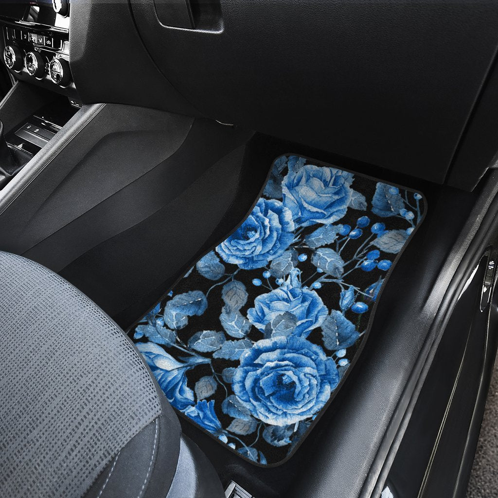 Blue Rose Car Floor Mats Custom Flower Car Accessories - Gearcarcover - 4