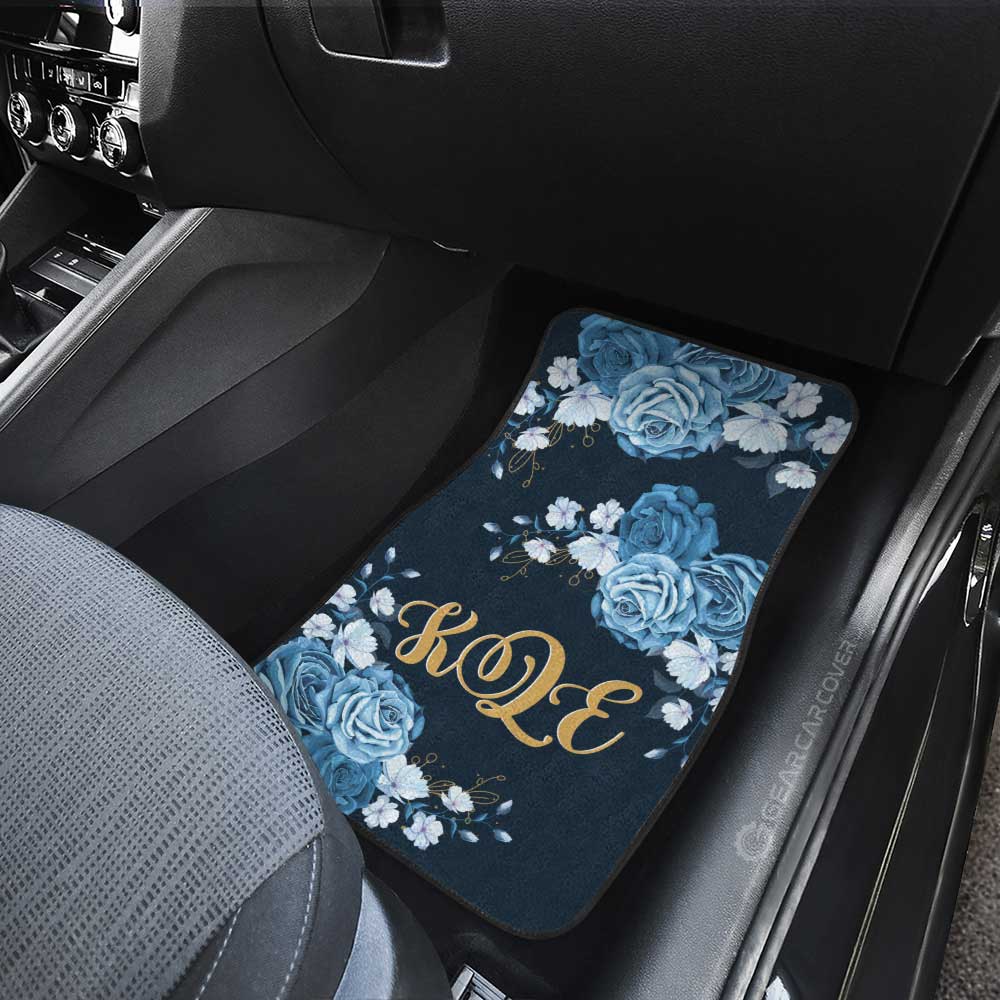 Blue Rose Car Floor Mats Custom Personalized Name Car Accessories - Gearcarcover - 4