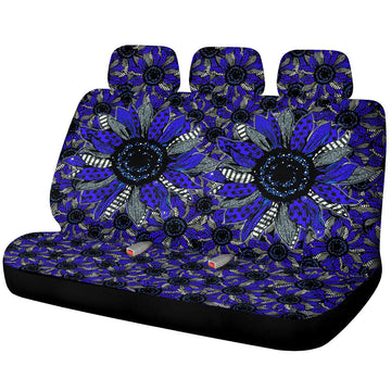 Blue Sunflower Car Back Seat Cover Custom Car Decoration - Gearcarcover - 1