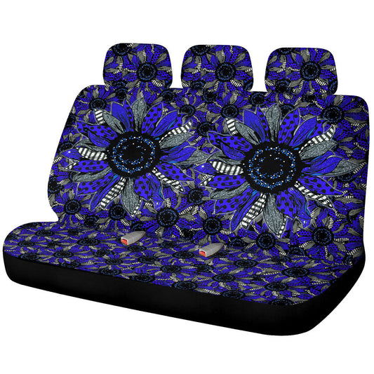 Blue Sunflower Car Back Seat Cover Custom Car Decoration - Gearcarcover - 1