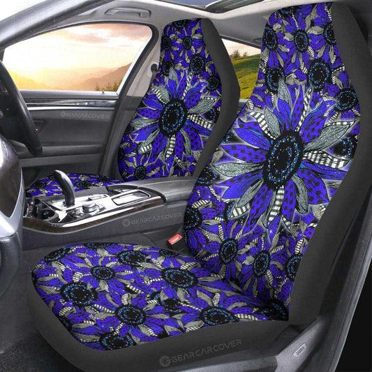 Blue Sunflower Car Seat Covers Custom Car Decoration - Gearcarcover - 2
