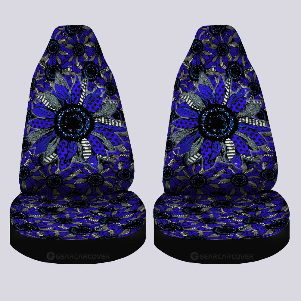 Blue Sunflower Car Seat Covers Custom Car Decoration - Gearcarcover - 4