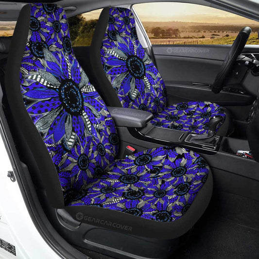 Blue Sunflower Car Seat Covers Custom Car Decoration - Gearcarcover - 1