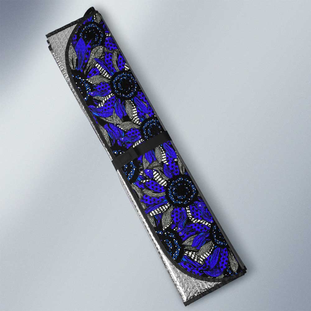Blue Sunflower Car Sunshade Custom Car Decoration - Gearcarcover - 3