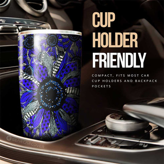 Blue Sunflower Tumbler Cup Custom Car Decoration - Gearcarcover - 2
