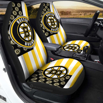 Boston Bruins Car Seat Covers Custom US Flag Style - Gearcarcover - 1