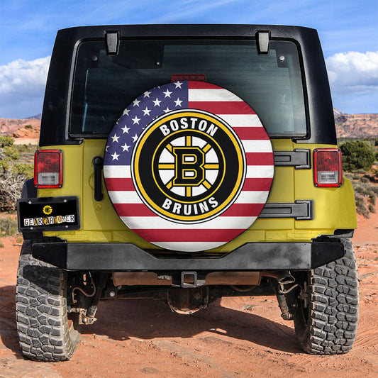 Boston Bruins Spare Tire Covers Custom US Flag Style - Gearcarcover - 2